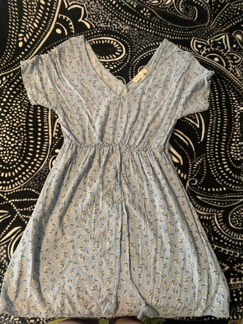 Blue and White Floral bebop Dress